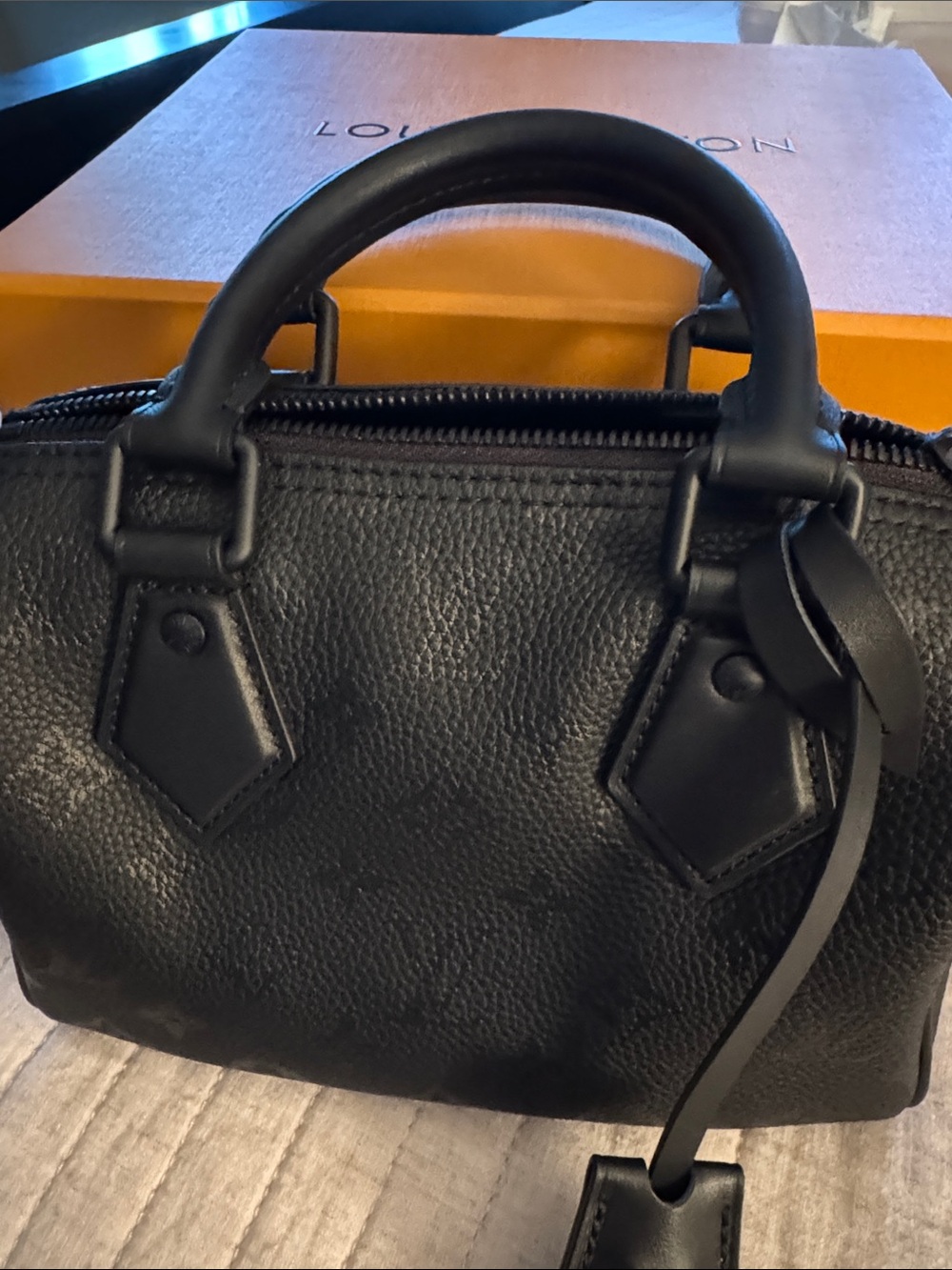 Black Pebbled Leather Mini Satchel